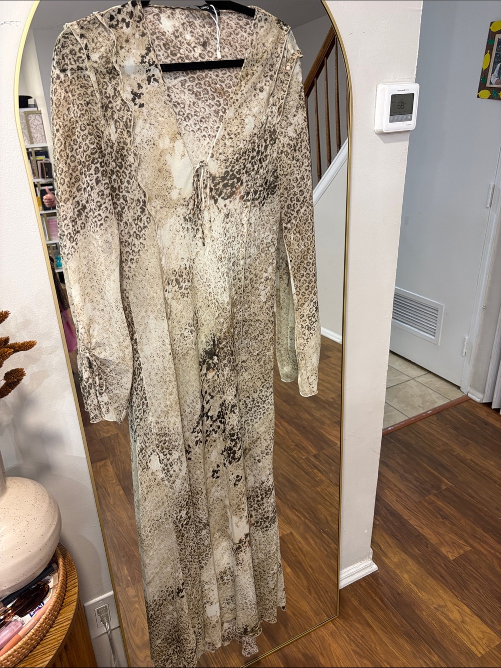 Mango Sheer Snake Skin Maxi Dress